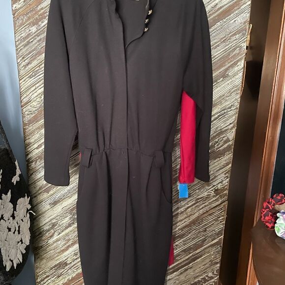 Virgo II Vintage 1970-80’s gold button dress - Picture 2 of 8